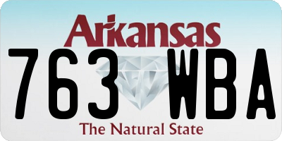 AR license plate 763WBA