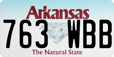 AR license plate 763WBB