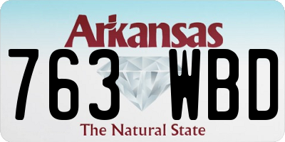 AR license plate 763WBD