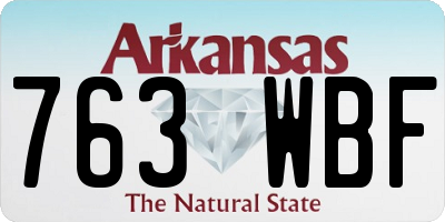 AR license plate 763WBF