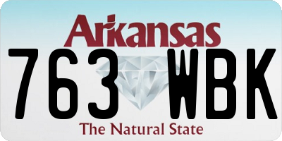 AR license plate 763WBK