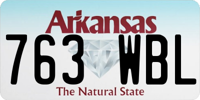 AR license plate 763WBL