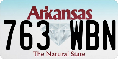 AR license plate 763WBN