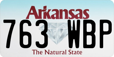 AR license plate 763WBP