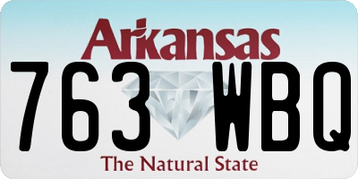AR license plate 763WBQ
