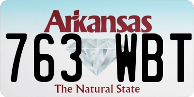 AR license plate 763WBT