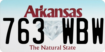 AR license plate 763WBW