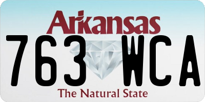 AR license plate 763WCA