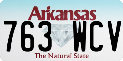 AR license plate 763WCV
