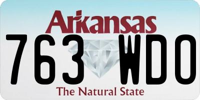 AR license plate 763WDO