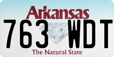 AR license plate 763WDT