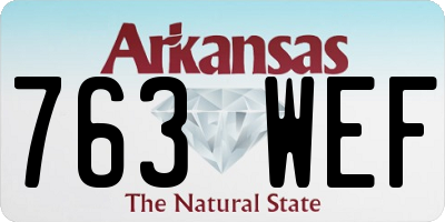 AR license plate 763WEF
