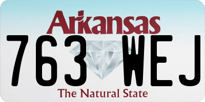 AR license plate 763WEJ