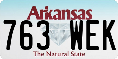 AR license plate 763WEK
