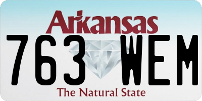 AR license plate 763WEM