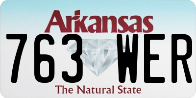 AR license plate 763WER