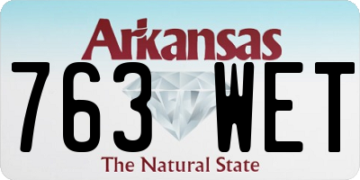 AR license plate 763WET