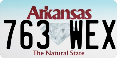 AR license plate 763WEX