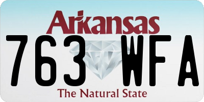 AR license plate 763WFA