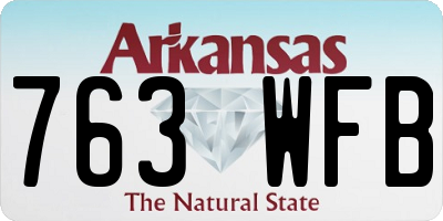 AR license plate 763WFB