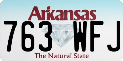 AR license plate 763WFJ