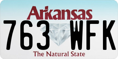 AR license plate 763WFK