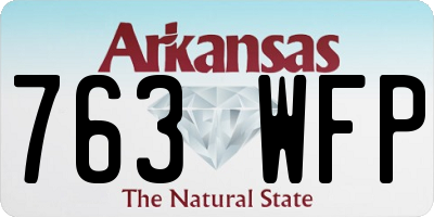 AR license plate 763WFP
