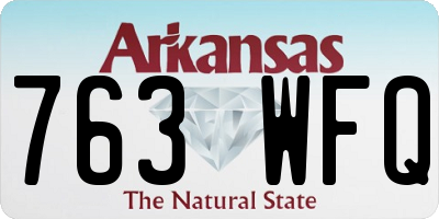AR license plate 763WFQ
