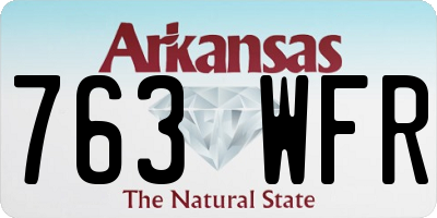 AR license plate 763WFR