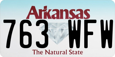 AR license plate 763WFW