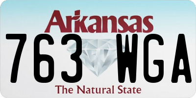 AR license plate 763WGA
