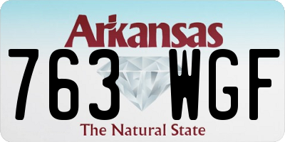 AR license plate 763WGF