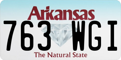 AR license plate 763WGI