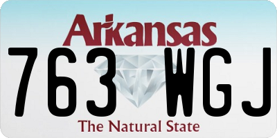 AR license plate 763WGJ