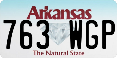AR license plate 763WGP