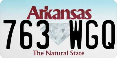 AR license plate 763WGQ