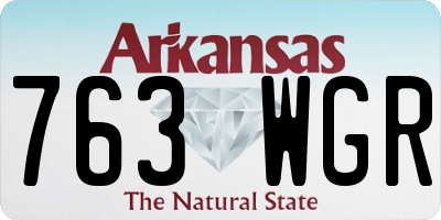 AR license plate 763WGR
