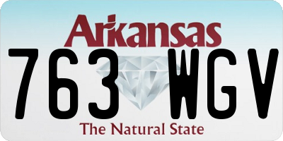 AR license plate 763WGV
