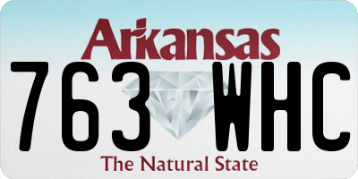 AR license plate 763WHC