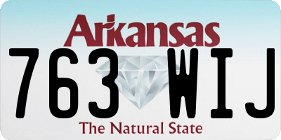 AR license plate 763WIJ