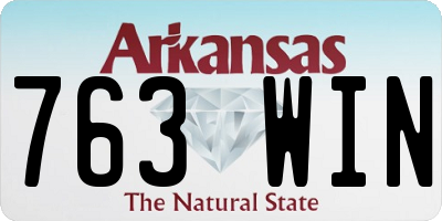 AR license plate 763WIN