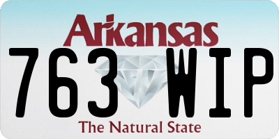AR license plate 763WIP
