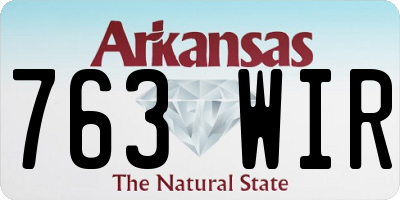 AR license plate 763WIR