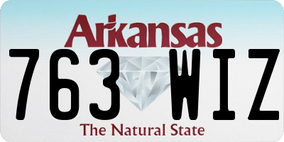AR license plate 763WIZ