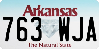 AR license plate 763WJA