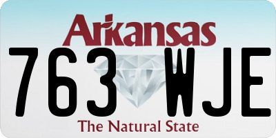 AR license plate 763WJE