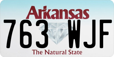 AR license plate 763WJF