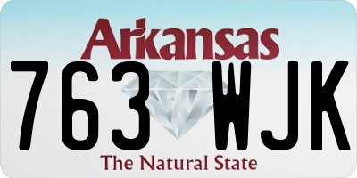 AR license plate 763WJK