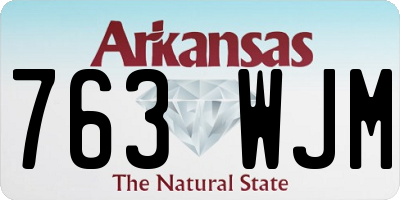 AR license plate 763WJM