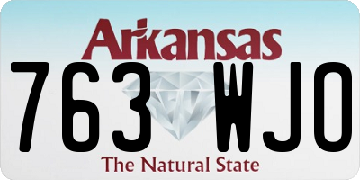 AR license plate 763WJO